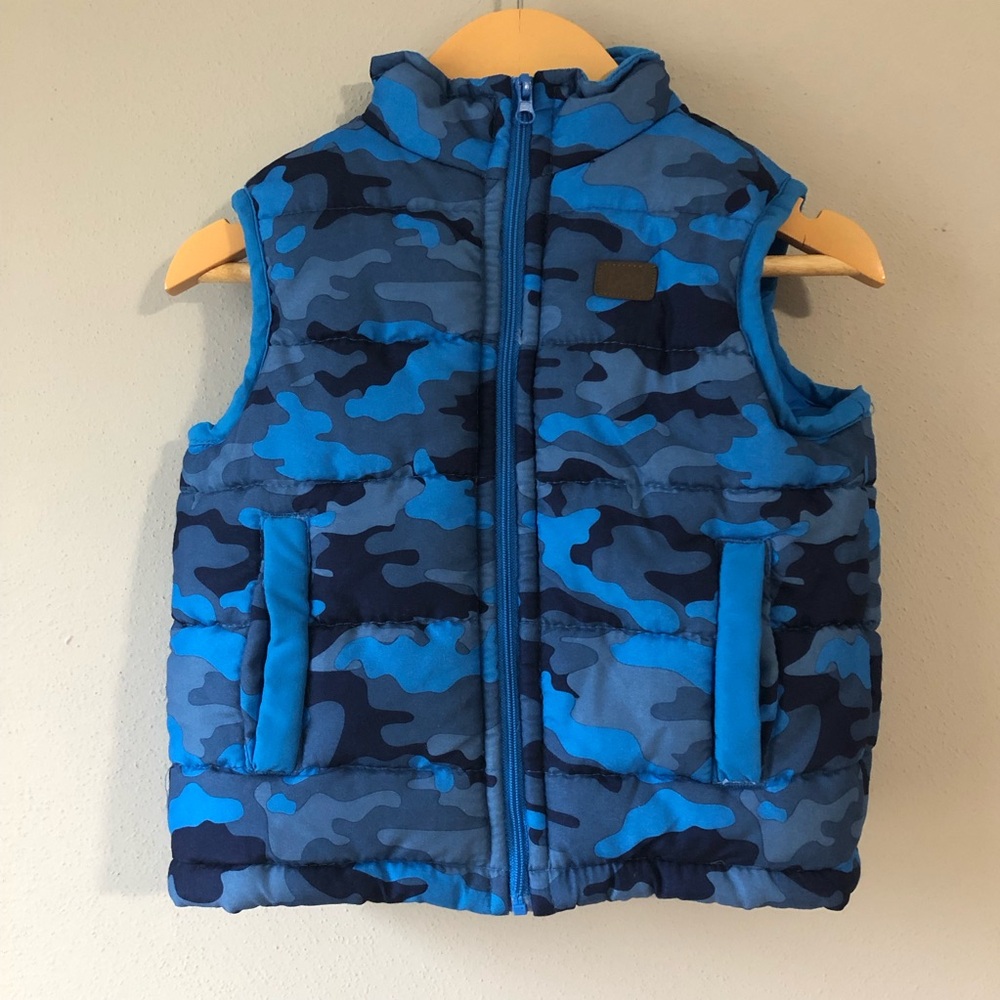 Blue Camo Puffer Vest, 24M, Toddler